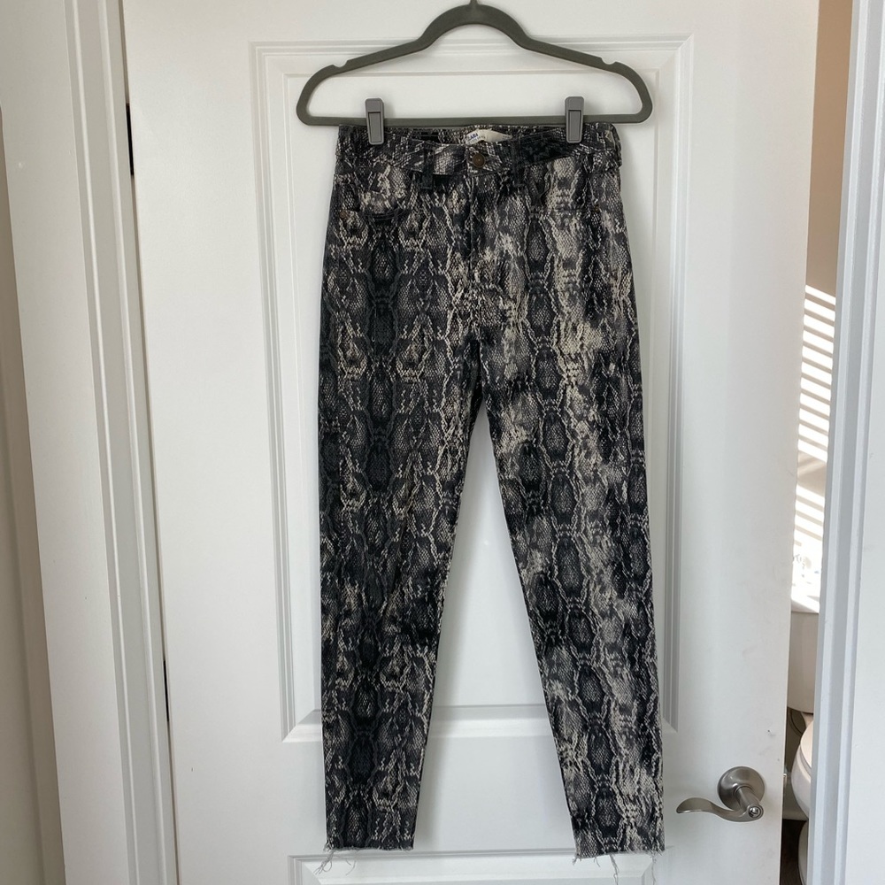 Zara snake print high rise skinny jeans